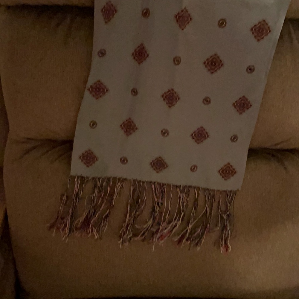 Vintage silk Ralph Laurenwith frillsreversible, gray on one side, brown on other